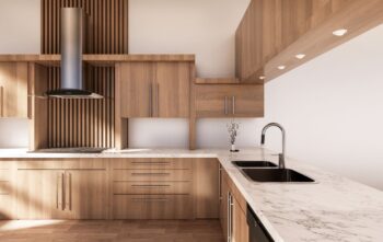 Cocina con wall panel restaurada